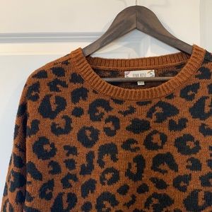 Pink Rose Leopard Sweater